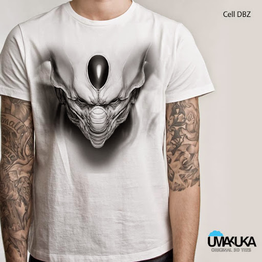 Umakuka Kaos Oblong 3D Cell Dragonball Z white